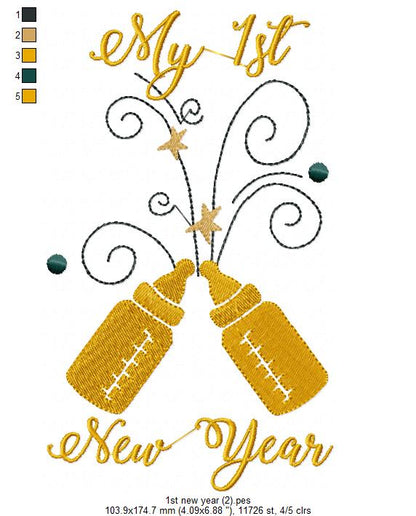 My 1st New Year - Fill Stitch