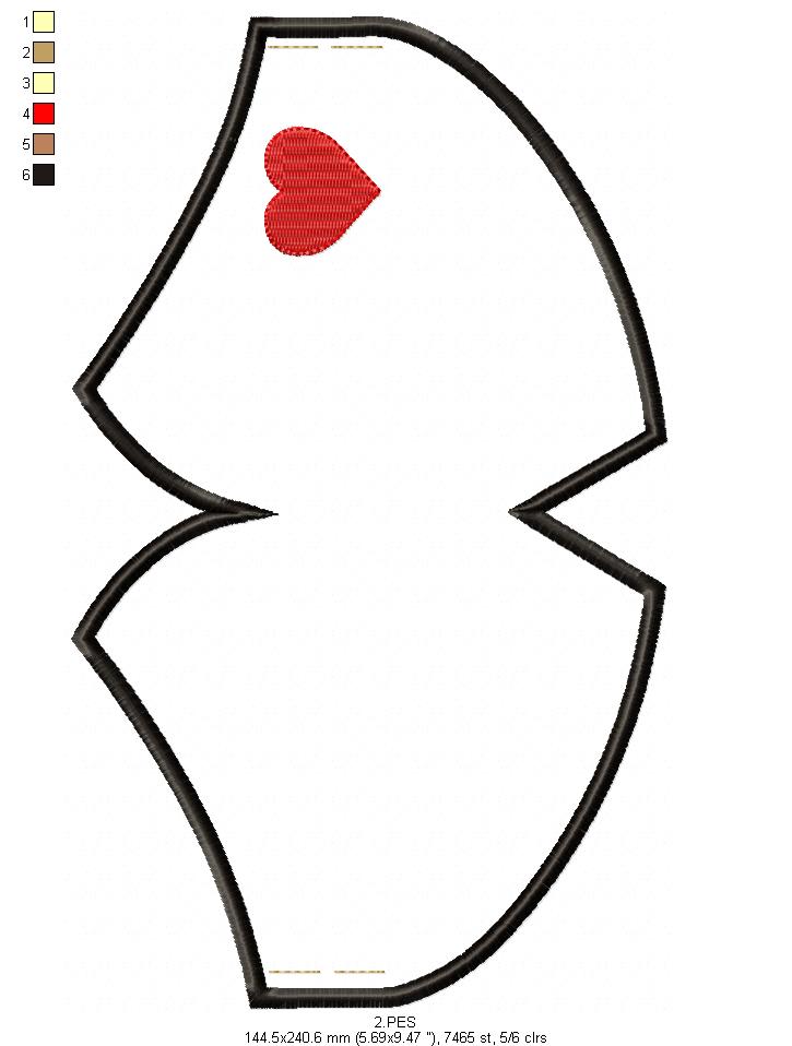 In The Hoop Face Mask Love - ITH Project - Machine Embroidery Design