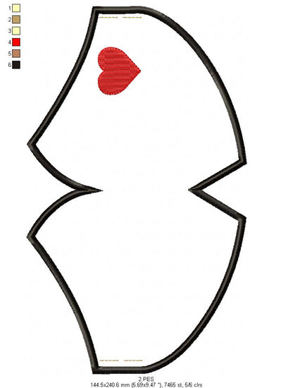 In The Hoop Face Mask Love - ITH Project - Machine Embroidery Design