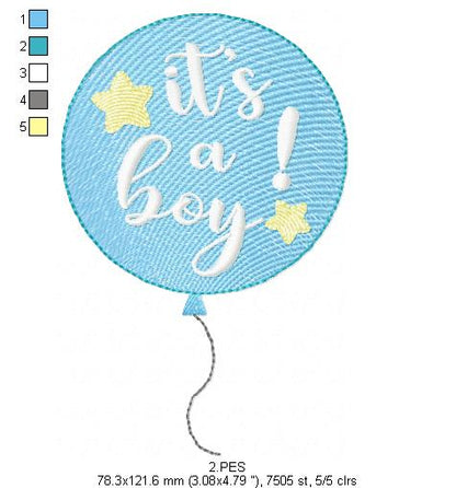 It's a boy - Applique-  6 Sizes - Machine Embroidery Designs