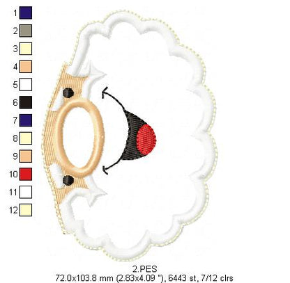 Santa Claus with Bell Door Ornament - ITH Project - Machine Embroidery Design