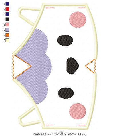 Sheep Face Mask - ITH Project - Machine Embroidery Design