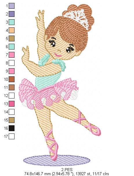 Ballerina - Rippled - 6 Sizes  - Machine Embroidery Designs
