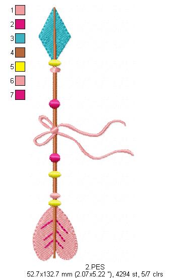 Arrow Boho embroidery - Applique - 6 Sizes  - Machine Embroidery Design