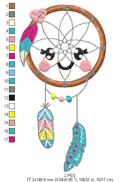 Dreams Catcherr - Applique - 6 Sizes  - Machine Embroidery Design