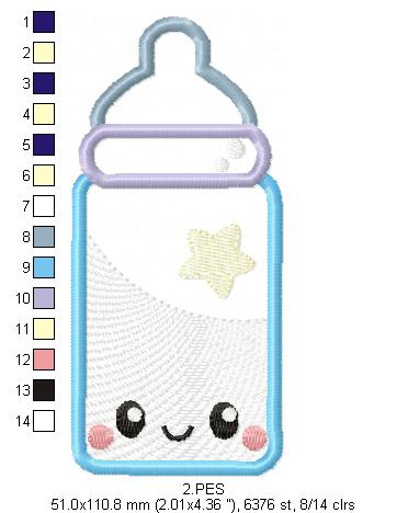 Baby bottle - Applique-  6 Sizes - Machine Embroidery Designs