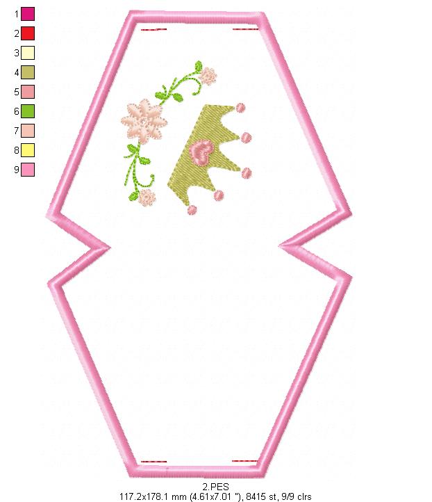 Princess Crown Face Mask - ITH Project - Machine Embroidery Design
