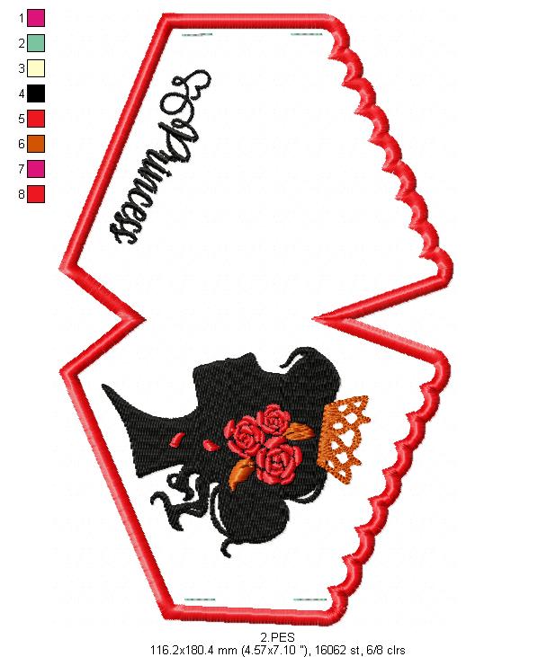 Flower Princess Face Mask - ITH Project - Machine Embroidery Design