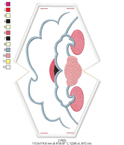 Happy Santa Claus Face Mask - ITH Project - Machine Embroidery Design