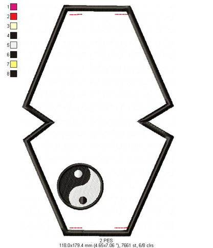 Yin Yang Face Mask - ITH Project - Machine Embroidery Design