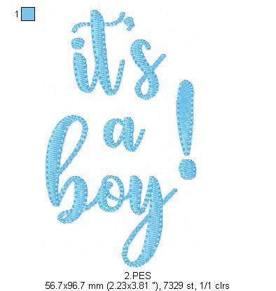 It's a Boy - Applique-  6 Sizes - Machine Embroidery Designs