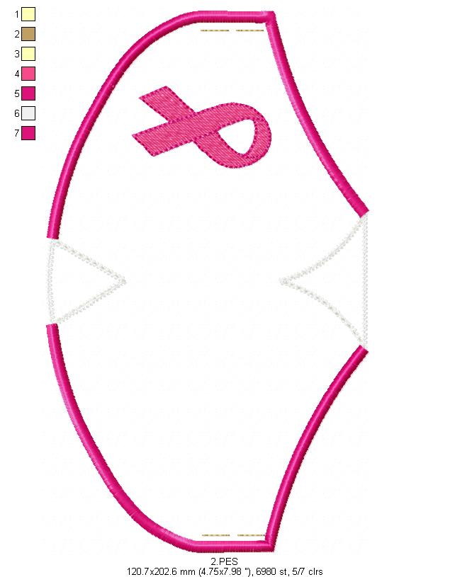 Pink October Face Mask - ITH Project - Machine Embroidery Design