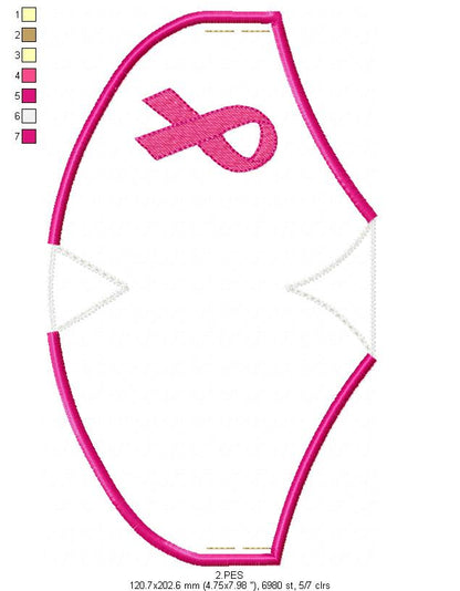 Pink October Face Mask - ITH Project - Machine Embroidery Design