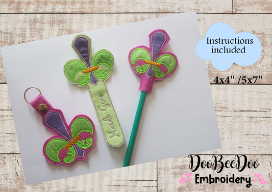 Mardi Gras - Set of 3 designs - ITH Project - Machine Embroidery Design