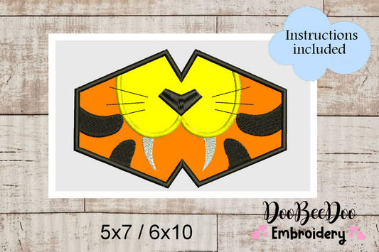 Face Mask Tiger - ITH Project - Machine Embroidery Design