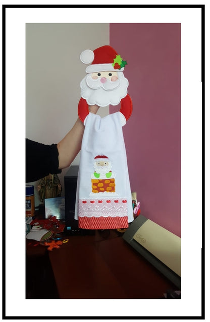 Dish Cloth Handle Santa Claus - ITH Project - Machine Embroidery Design