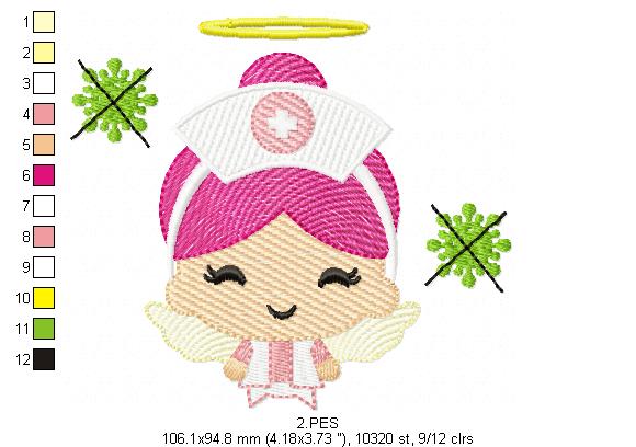 Nurse Embroidery Fill Stitch - 6 sIzes  - Machine Embroidery Design