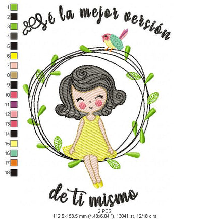 Se la mejor version de ti mismo - Fill Stitch - 6 Sizes - Machine Embroidery