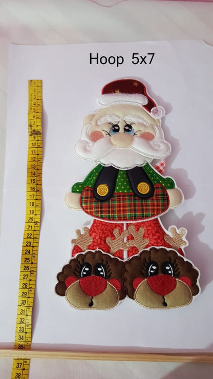 Santa Claus Door Ornament 1 - ITH Project - Machine Embroidery Design