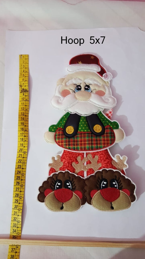 Santa Claus Door Ornament - ITH Project - Machine Embroidery Design
