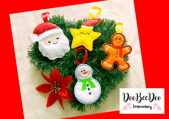 Cute Christmas Ornaments - ITH Project - Machine Embroidery Design