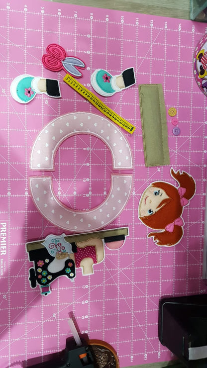 Sewing Girl Garland - ITH Project - Machine Embroidery Design