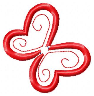 3D Butterfly Number One - Applique-Machine Embroidery Design