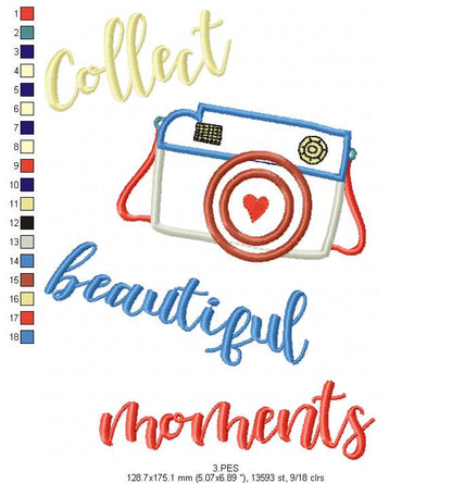 Photographic Camera - Applique -  6 Sizes - Machine Embroidery Design
