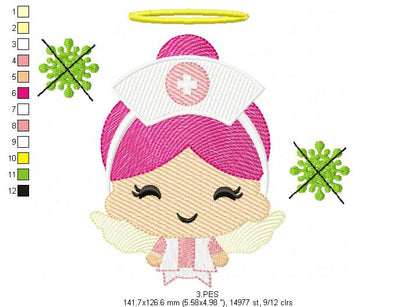 Nurse Embroidery Fill Stitch - 6 sIzes  - Machine Embroidery Design