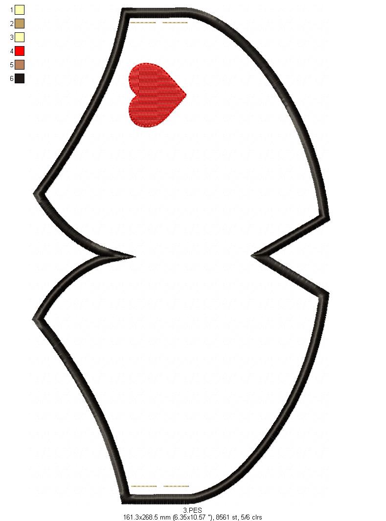 In The Hoop Face Mask Love - ITH Project - Machine Embroidery Design