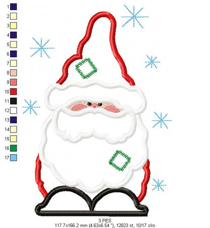 Santa Claus  - Applique -6 Sizes - Applique - Machine Embroidery Designs