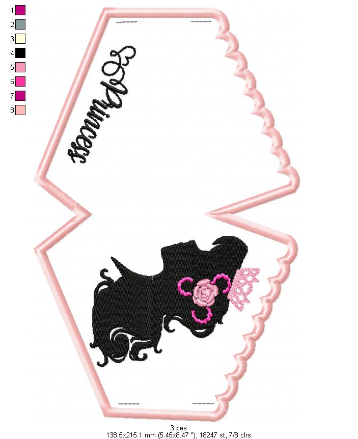 Little Princess Face Mask - ITH Project - Machine Embroidery Design