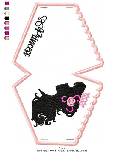 Little Princess Face Mask - ITH Project - Machine Embroidery Design