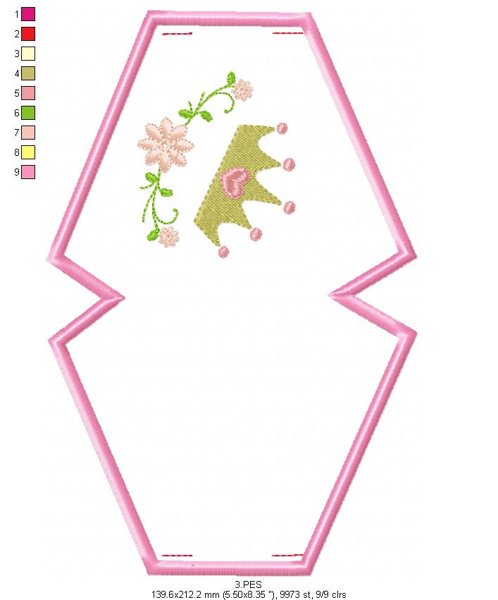 Princess Crown Face Mask - ITH Project - Machine Embroidery Design