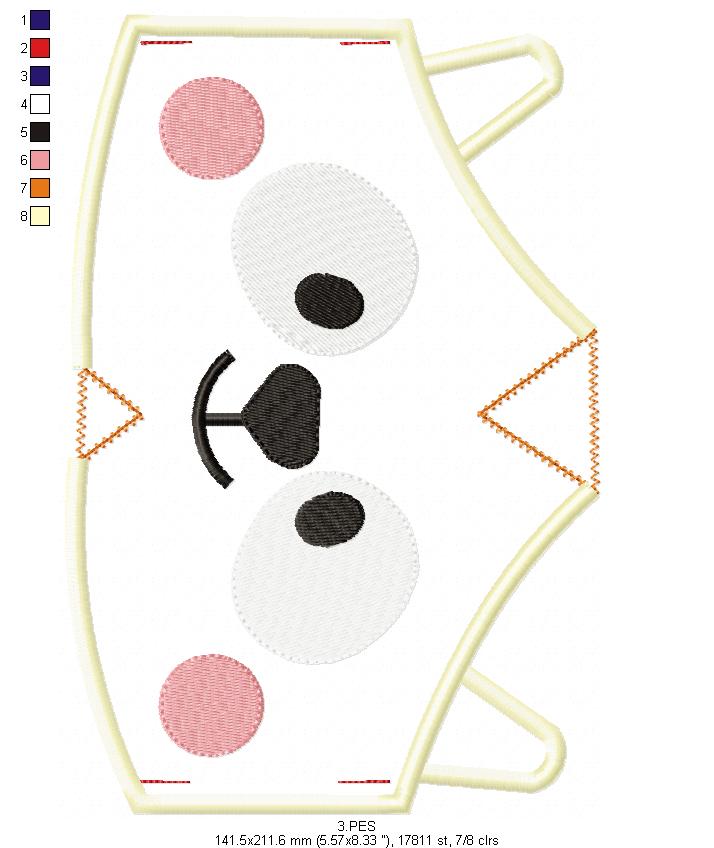 Kitty Face Mask - ITH Project - Machine Embroidery Design