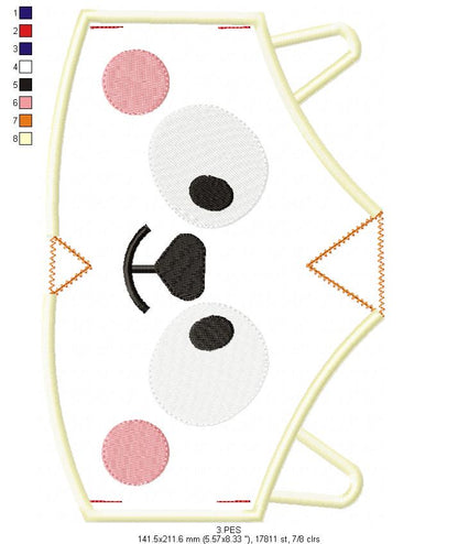 Kitty Face Mask - ITH Project - Machine Embroidery Design