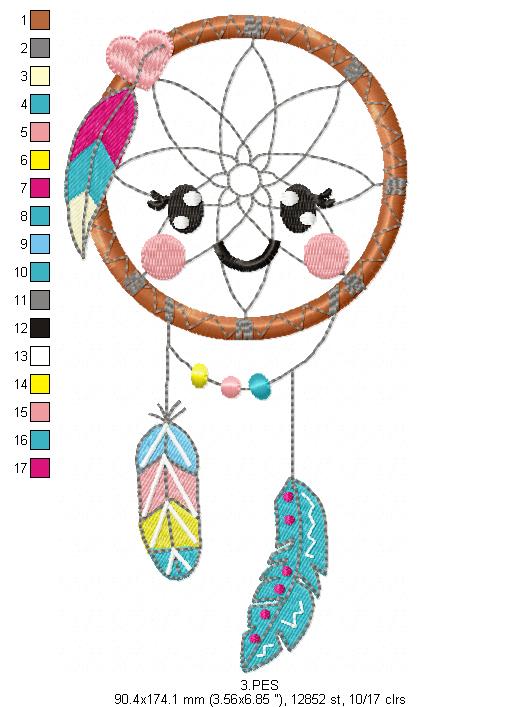 Dreams Catcherr - Applique - 6 Sizes  - Machine Embroidery Design