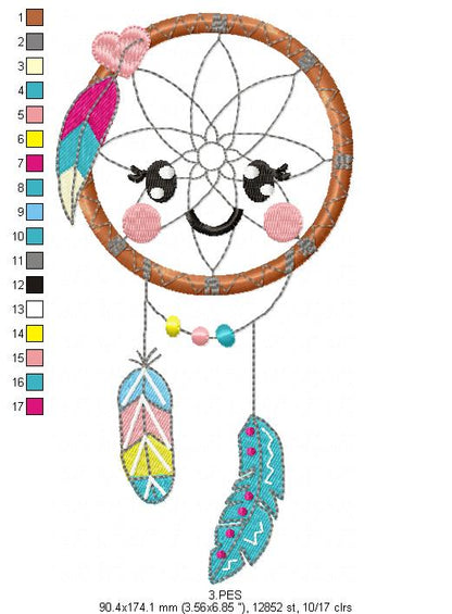 Dreams Catcherr - Applique - 6 Sizes  - Machine Embroidery Design