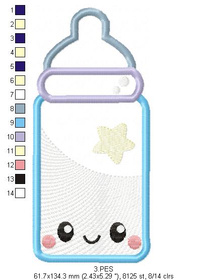 Baby bottle - Applique-  6 Sizes - Machine Embroidery Designs