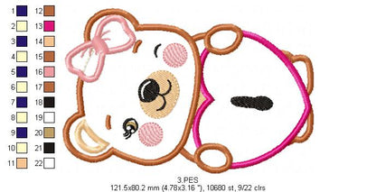Couple of teddy bears key and lock - Applique - Machine Embroidery Designs