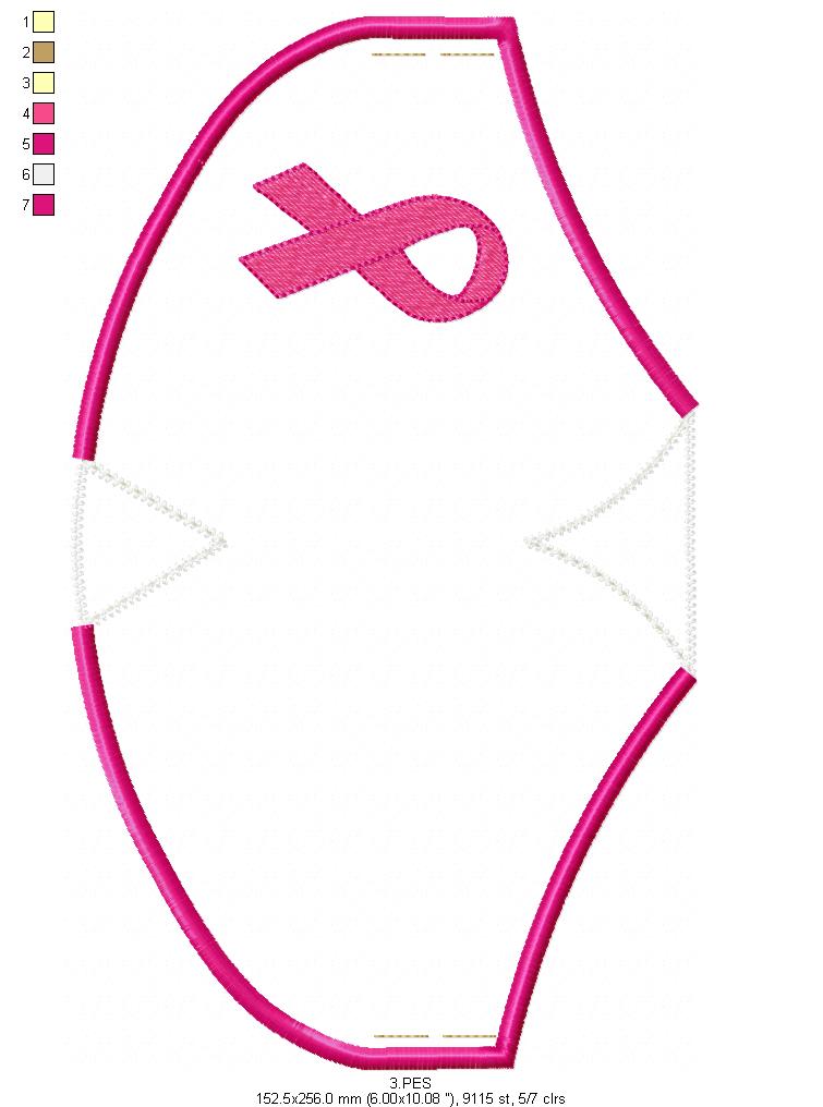 Pink October Face Mask - ITH Project - Machine Embroidery Design