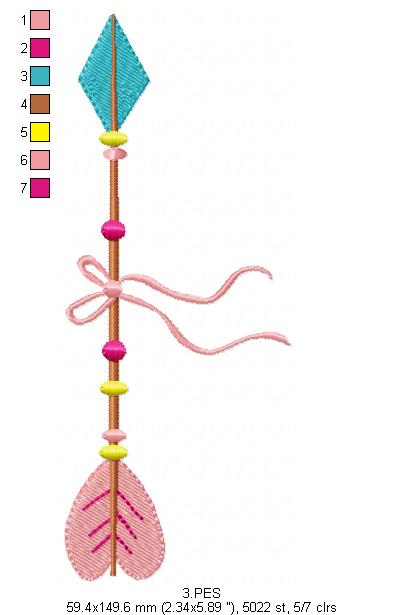 Arrow Boho embroidery - Applique - 6 Sizes  - Machine Embroidery Design