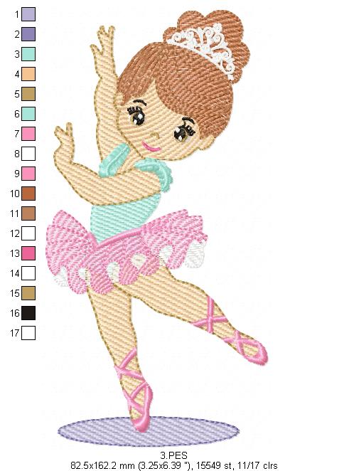 Ballerina - Rippled - 6 Sizes  - Machine Embroidery Designs