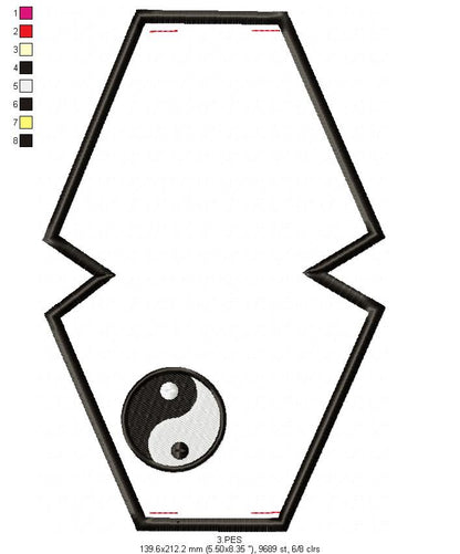 Yin Yang Face Mask - ITH Project - Machine Embroidery Design