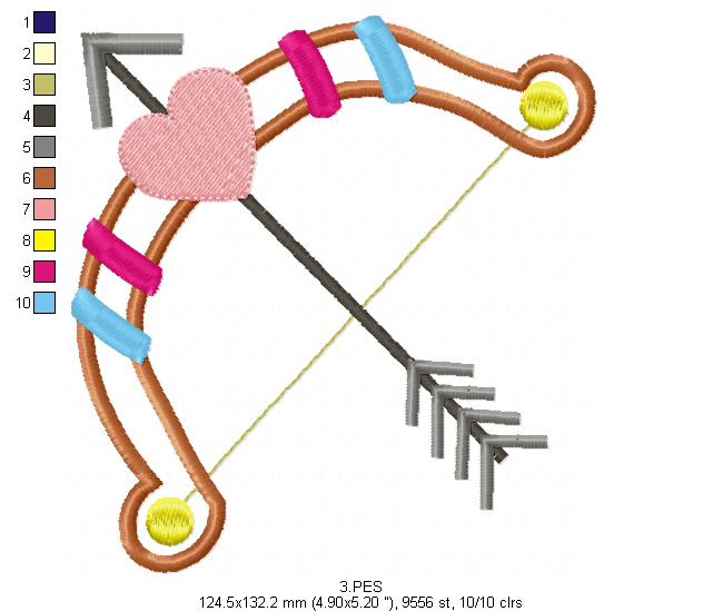 Bow and arrow Boho embroidery - Applique - 6 Sizes  - Machine Embroidery Design