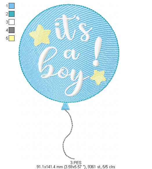 It's a boy - Applique-  6 Sizes - Machine Embroidery Designs