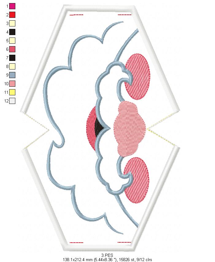 Happy Santa Claus Face Mask - ITH Project - Machine Embroidery Design