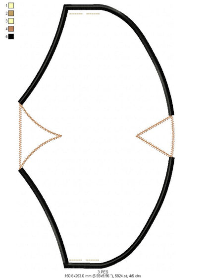 Face Mask - ITH Project - Machine Embroidery Design