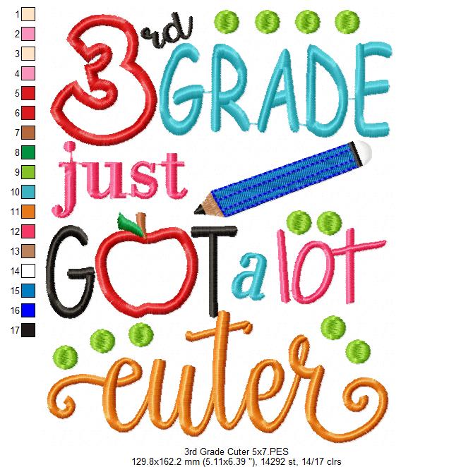 3rd Grade Just Got a Lot Cuter - Applique