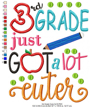 3rd Grade Just Got a Lot Cuter - Applique